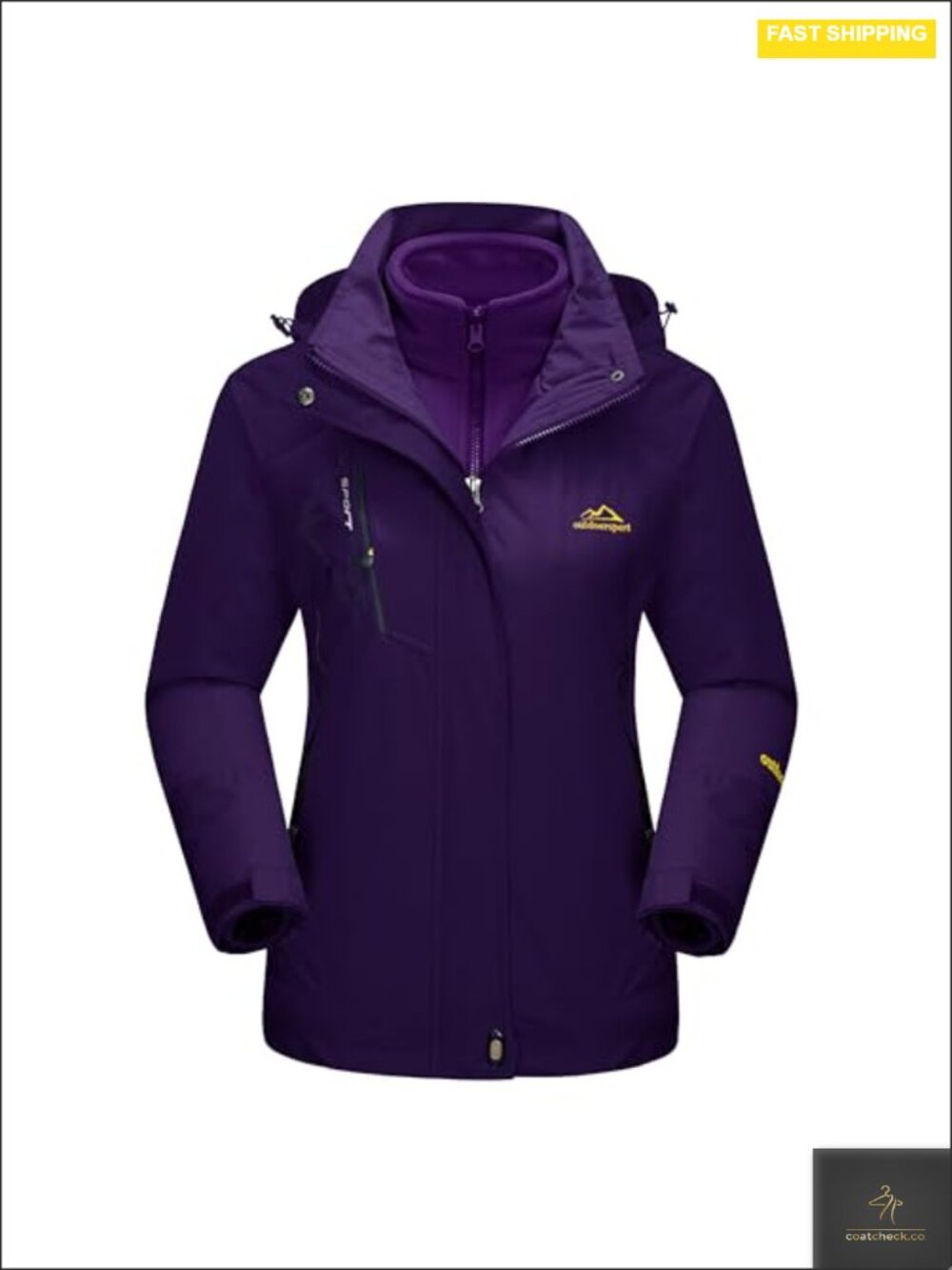 3-in-1 Waterproof Windproof Fleece Lined Ski Snow Jacket Winter Parka